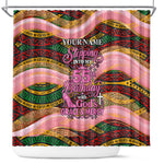 Personalized African Queen Stepping Into My 55th Birthday Shower Curtain Pink Sparkle Glitter Tribal Kente