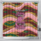 Personalized African Queen Stepping Into My 55th Birthday Shower Curtain Pink Sparkle Glitter Tribal Kente