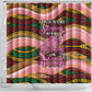 Personalized African Queen Stepping Into My 55th Birthday Shower Curtain Pink Sparkle Glitter Tribal Kente