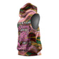 Personalized African Queen Stepping Into My 55th Birthday Sleeveless Hoodie Pink Sparkle Glitter Tribal Kente