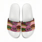 Personalized African Queen Stepping Into My 55th Birthday Slide Sandals Pink Sparkle Glitter Tribal Kente