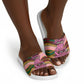 Personalized African Queen Stepping Into My 55th Birthday Slide Sandals Pink Sparkle Glitter Tribal Kente