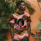 Personalized African Queen Stepping Into My 55th Birthday T shirt Pink Sparkle Glitter Tribal Kente