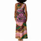 Personalized African Queen Stepping Into My 55th Birthday Tank Maxi Dress Pink Sparkle Glitter Tribal Kente