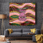 Personalized African Queen Stepping Into My 55th Birthday Tapestry Pink Sparkle Glitter Tribal Kente