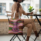 Personalized African Queen Stepping Into My 55th Birthday Tote Bag Pink Sparkle Glitter Tribal Kente