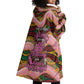 Personalized African Queen Stepping Into My 55th Birthday Wearable Blanket Hoodie Pink Sparkle Glitter Tribal Kente