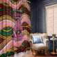 Personalized African Queen Stepping Into My 55th Birthday Window Curtain Pink Sparkle Glitter Tribal Kente