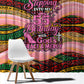 Personalized African Queen Stepping Into My 55th Birthday Window Curtain Pink Sparkle Glitter Tribal Kente