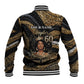Personalized African Queen 60th Birthday Baseball Jacket Gold Glitter Afro Crown - Chapter 60 Black Excellence