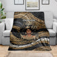 Personalized African Queen 60th Birthday Blanket Gold Glitter Afro Crown - Chapter 60 Black Excellence