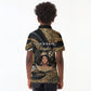 Personalized African Queen 60th Birthday Kid Polo Shirt Gold Glitter Afro Crown - Chapter 60 Black Excellence