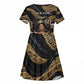 Personalized African Queen 60th Birthday Kid Short Sleeve Dress Gold Glitter Afro Crown - Chapter 60 Black Excellence