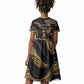 Personalized African Queen 60th Birthday Kid Short Sleeve Dress Gold Glitter Afro Crown - Chapter 60 Black Excellence
