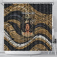 Personalized African Queen 60th Birthday Shower Curtain Gold Glitter Afro Crown - Chapter 60 Black Excellence
