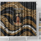 Personalized African Queen 60th Birthday Shower Curtain Gold Glitter Afro Crown - Chapter 60 Black Excellence