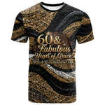 Personalized African Queen 60th Birthday T shirt Gold Glitter Afro Crown - Chapter 60 Black Excellence