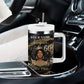 Personalized African Queen 60th Birthday Tumbler With Handle Gold Glitter Afro Crown - Chapter 60 Black Excellence