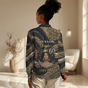 Personalized African Queen 60th Birthday Women Casual Shirt Gold Glitter Afro Crown - Chapter 60 Black Excellence