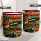 Personalized African 60th Birthday Laundry Basket Traditional Tribal Pattern Elephant Mask Art