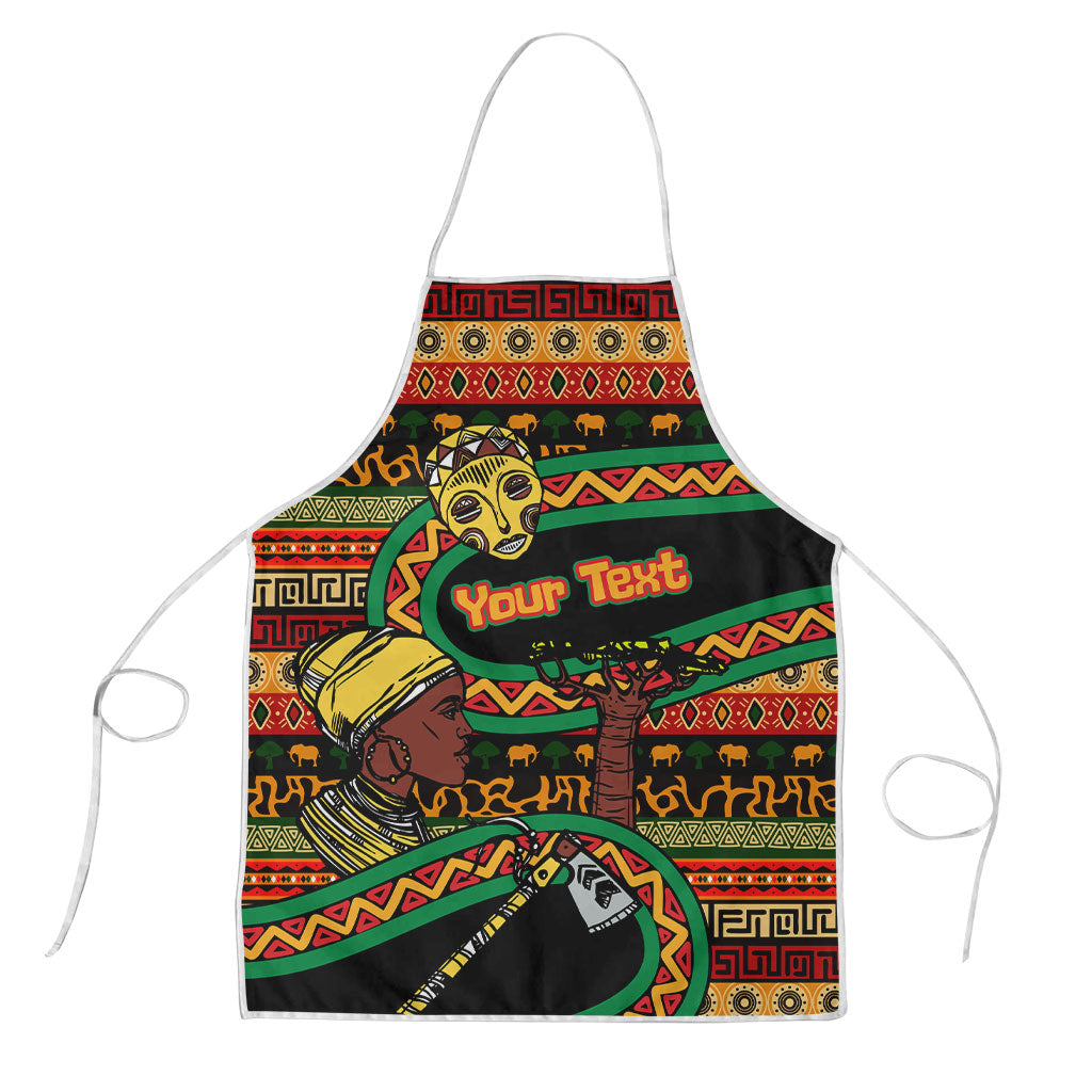 Personalized African 60th Birthday Apron Traditional Tribal Pattern Elephant Mask Art