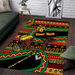 Personalized African 60th Birthday Area Rug Traditional Tribal Pattern Elephant Mask Art