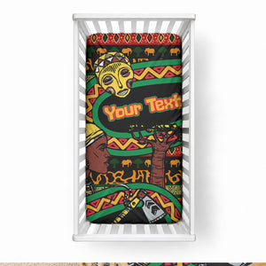 Personalized African 60th Birthday Baby Bed Cover Traditional Tribal Pattern Elephant Mask Art