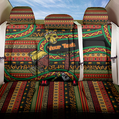 Personalized African 60th Birthday Back Car Seat Cover Traditional Tribal Pattern Elephant Mask Art