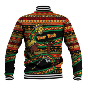 Personalized African 60th Birthday Baseball Jacket Traditional Tribal Pattern Elephant Mask Art