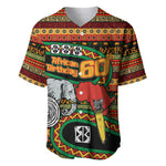 Personalized African 60th Birthday Baseball Jersey Traditional Tribal Pattern Elephant Mask Art