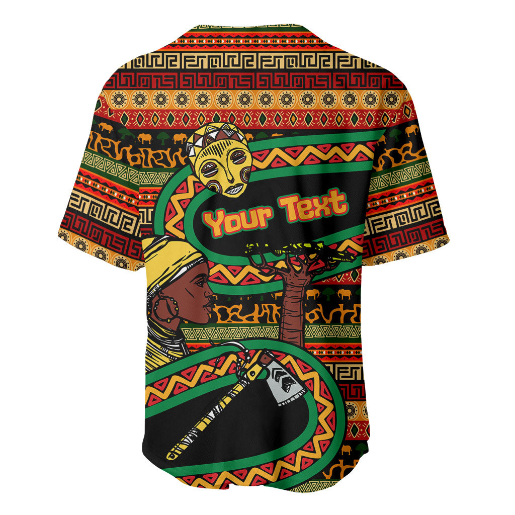 Personalized African 60th Birthday Baseball Jersey Traditional Tribal Pattern Elephant Mask Art