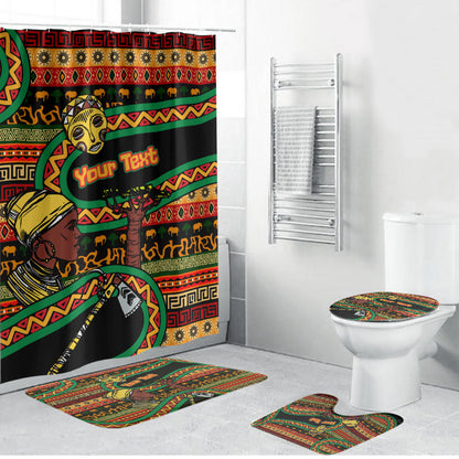 Personalized African 60th Birthday Bathroom Set Traditional Tribal Pattern Elephant Mask Art