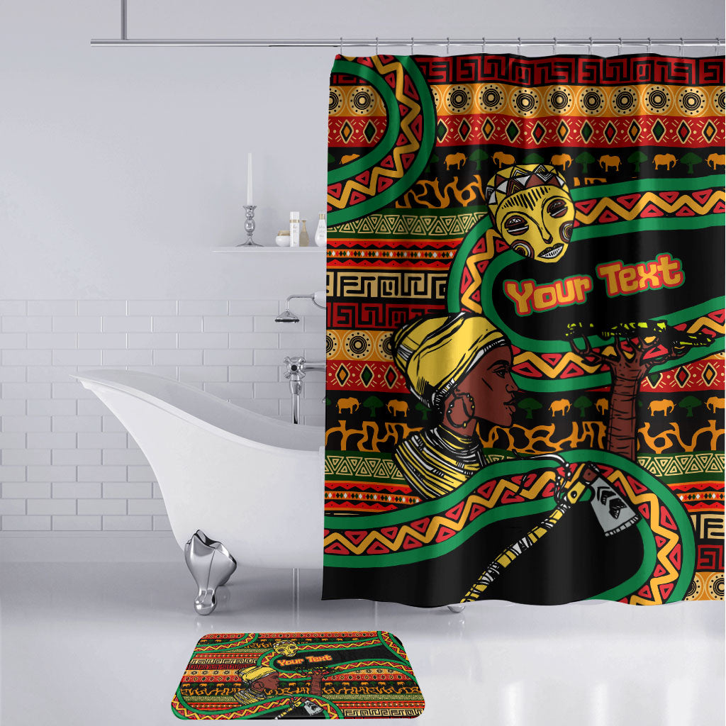 Personalized African 60th Birthday Bathroom Set Traditional Tribal Pattern Elephant Mask Art
