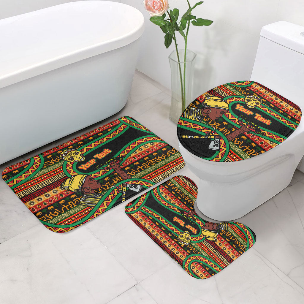 Personalized African 60th Birthday Bathroom Set Traditional Tribal Pattern Elephant Mask Art
