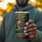 Personalized African 60th Birthday 4 in 1 Can Cooler Tumbler Traditional Tribal Pattern Elephant Mask Art