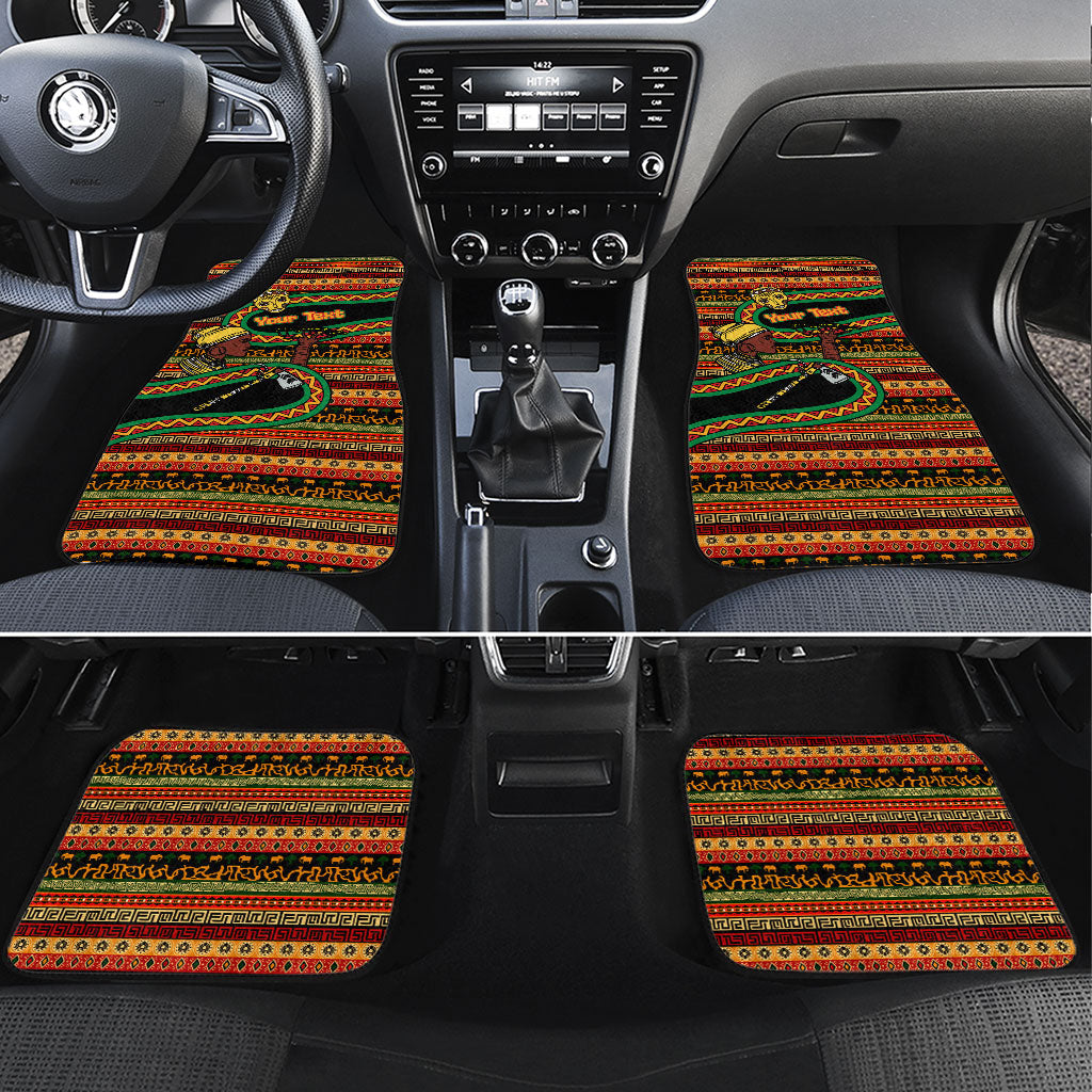 Personalized African 60th Birthday Car Mats Traditional Tribal Pattern Elephant Mask Art