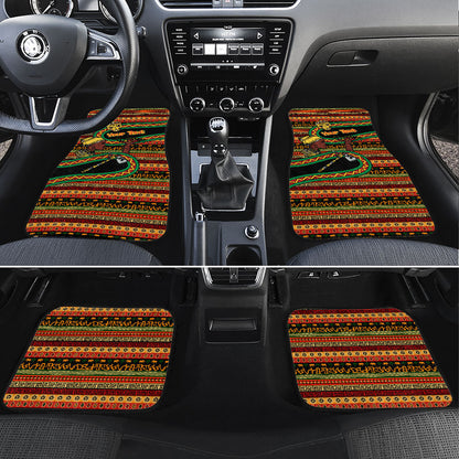 Personalized African 60th Birthday Car Mats Traditional Tribal Pattern Elephant Mask Art