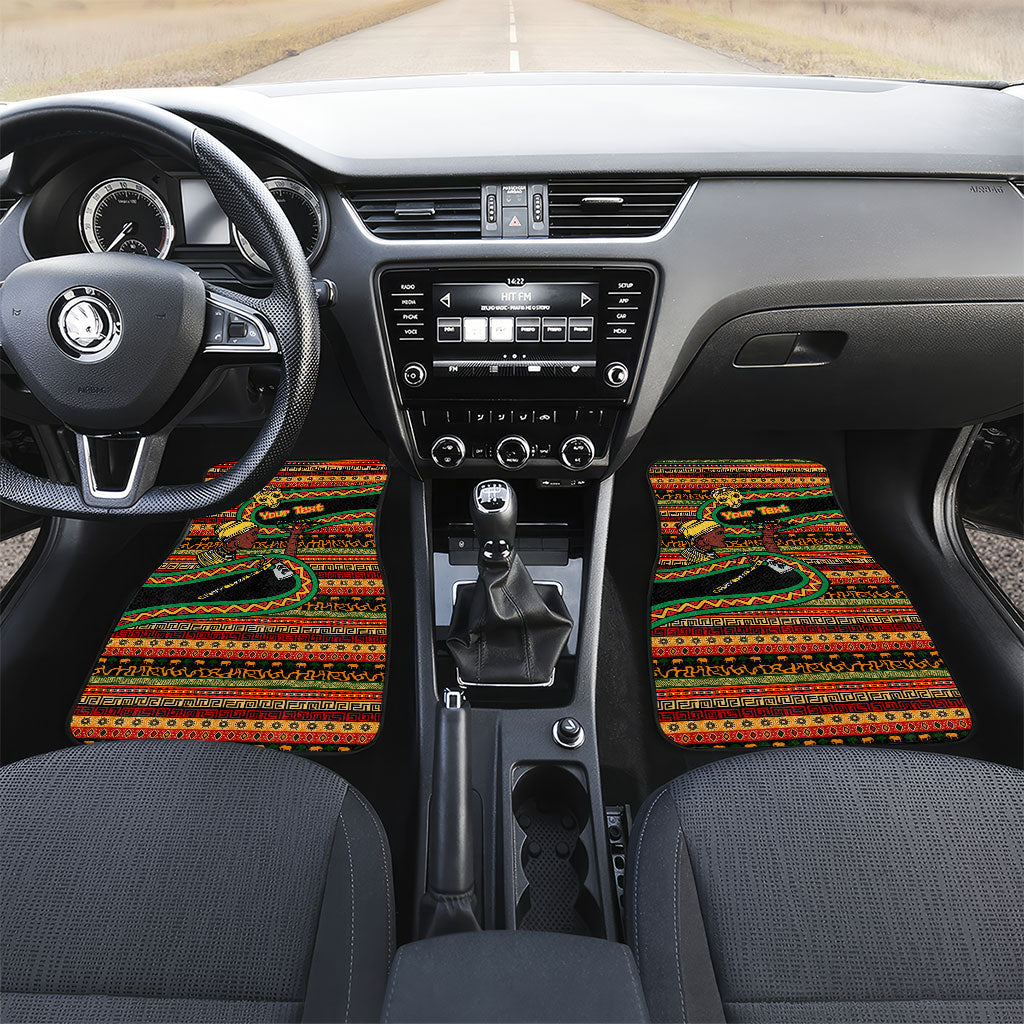 Personalized African 60th Birthday Car Mats Traditional Tribal Pattern Elephant Mask Art