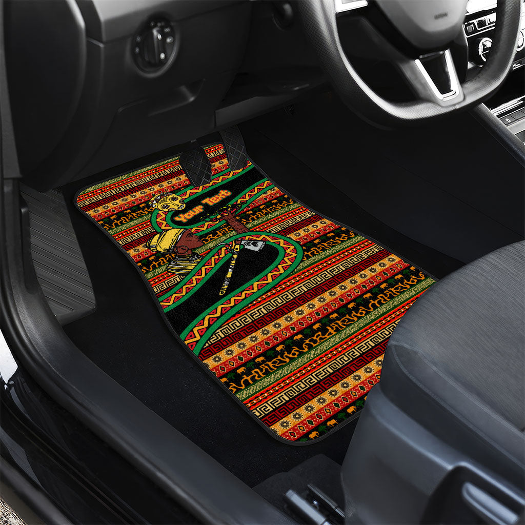 Personalized African 60th Birthday Car Mats Traditional Tribal Pattern Elephant Mask Art