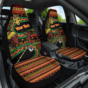 Personalized African 60th Birthday Car Seat Cover Traditional Tribal Pattern Elephant Mask Art