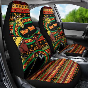 Personalized African 60th Birthday Car Seat Cover Traditional Tribal Pattern Elephant Mask Art