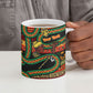 Personalized African 60th Birthday Ceramic Mug Traditional Tribal Pattern Elephant Mask Art