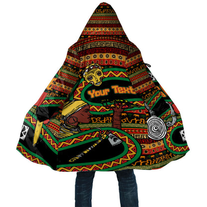 Personalized African 60th Birthday Cloak Traditional Tribal Pattern Elephant Mask Art