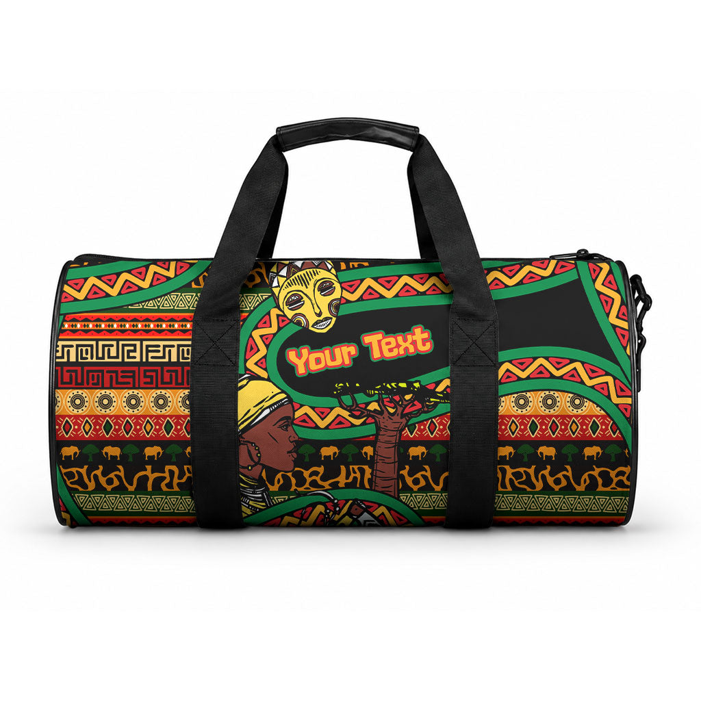 Personalized African 60th Birthday Duffle Bag Traditional Tribal Pattern Elephant Mask Art