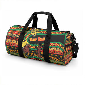 Personalized African 60th Birthday Duffle Bag Traditional Tribal Pattern Elephant Mask Art