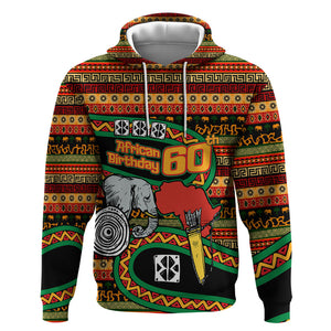 Personalized African 60th Birthday Hoodie Traditional Tribal Pattern Elephant Mask Art
