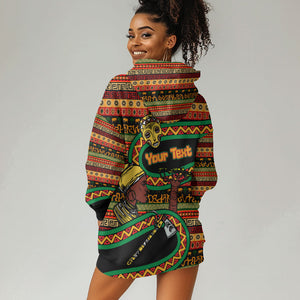 Personalized African 60th Birthday Hoodie Dress Traditional Tribal Pattern Elephant Mask Art