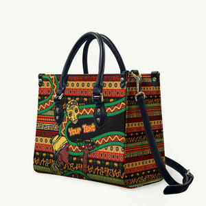Personalized African 60th Birthday Leather Bag Traditional Tribal Pattern Elephant Mask Art