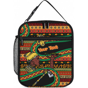 Personalized African 60th Birthday Lunch Bag Traditional Tribal Pattern Elephant Mask Art