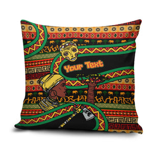 Personalized African 60th Birthday Pillow Cover Traditional Tribal Pattern Elephant Mask Art